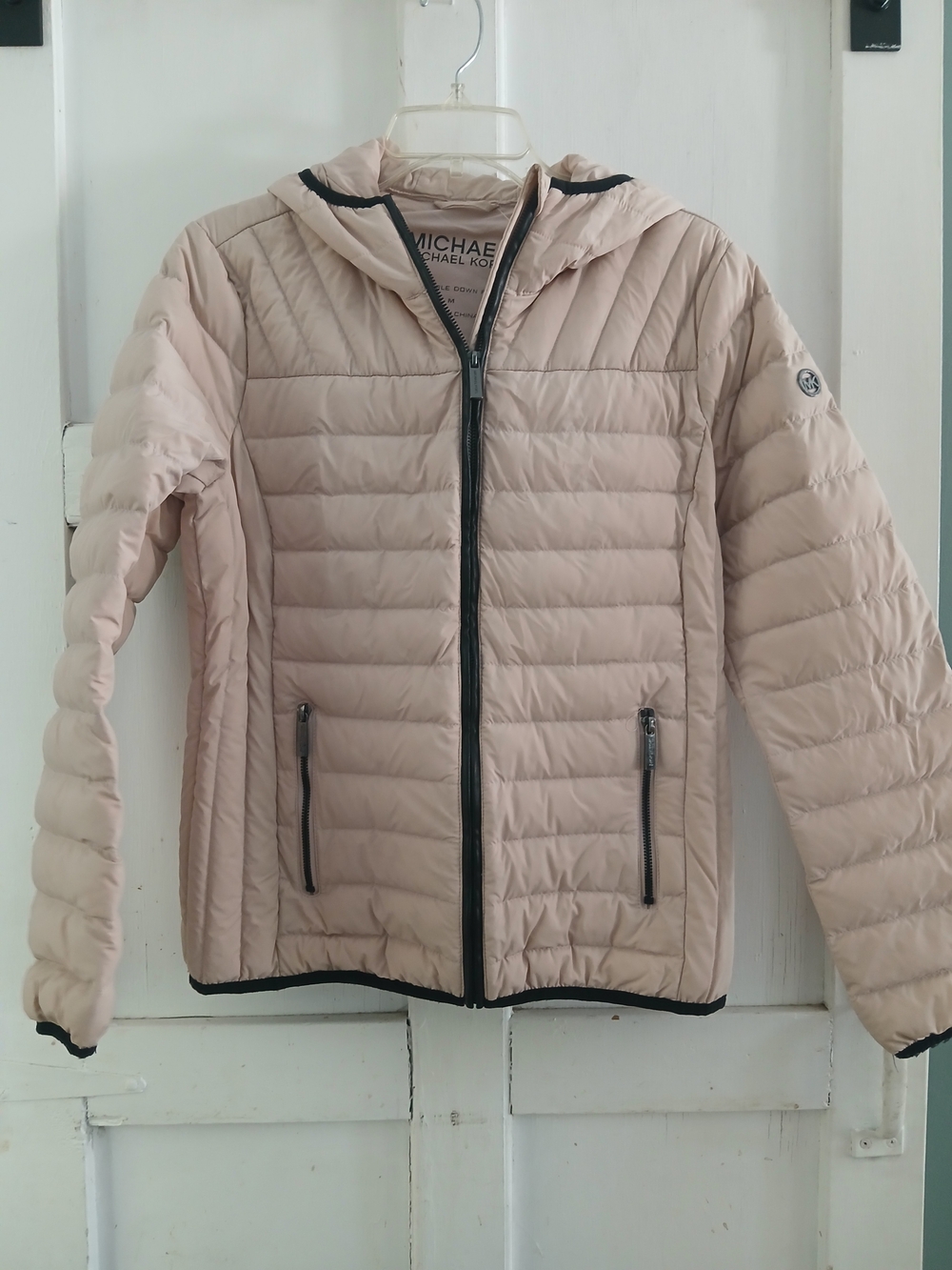 Michael Kors Womabd Blush/Light Pink Packable Puffer Jacket Medium